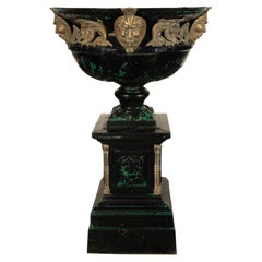 Monumental 70" Tall Antique Cast Iron Bronze Garden Urn Planter on Pedestal 1930