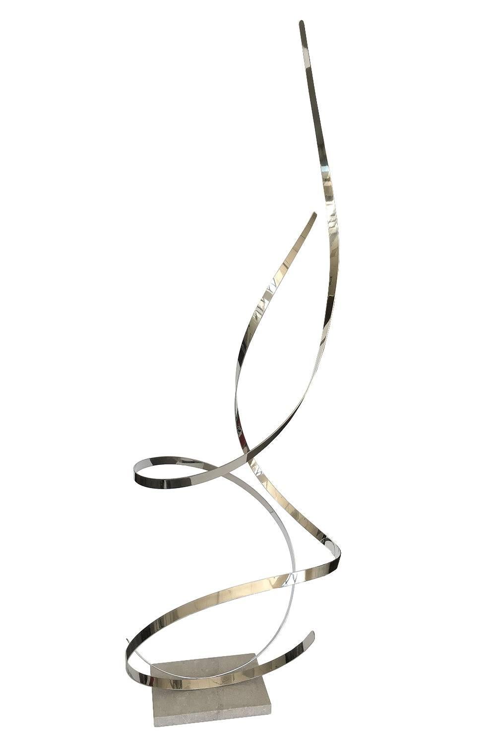 Modern Monumental Steel Ribbon Sculpture by Philip Culbertson