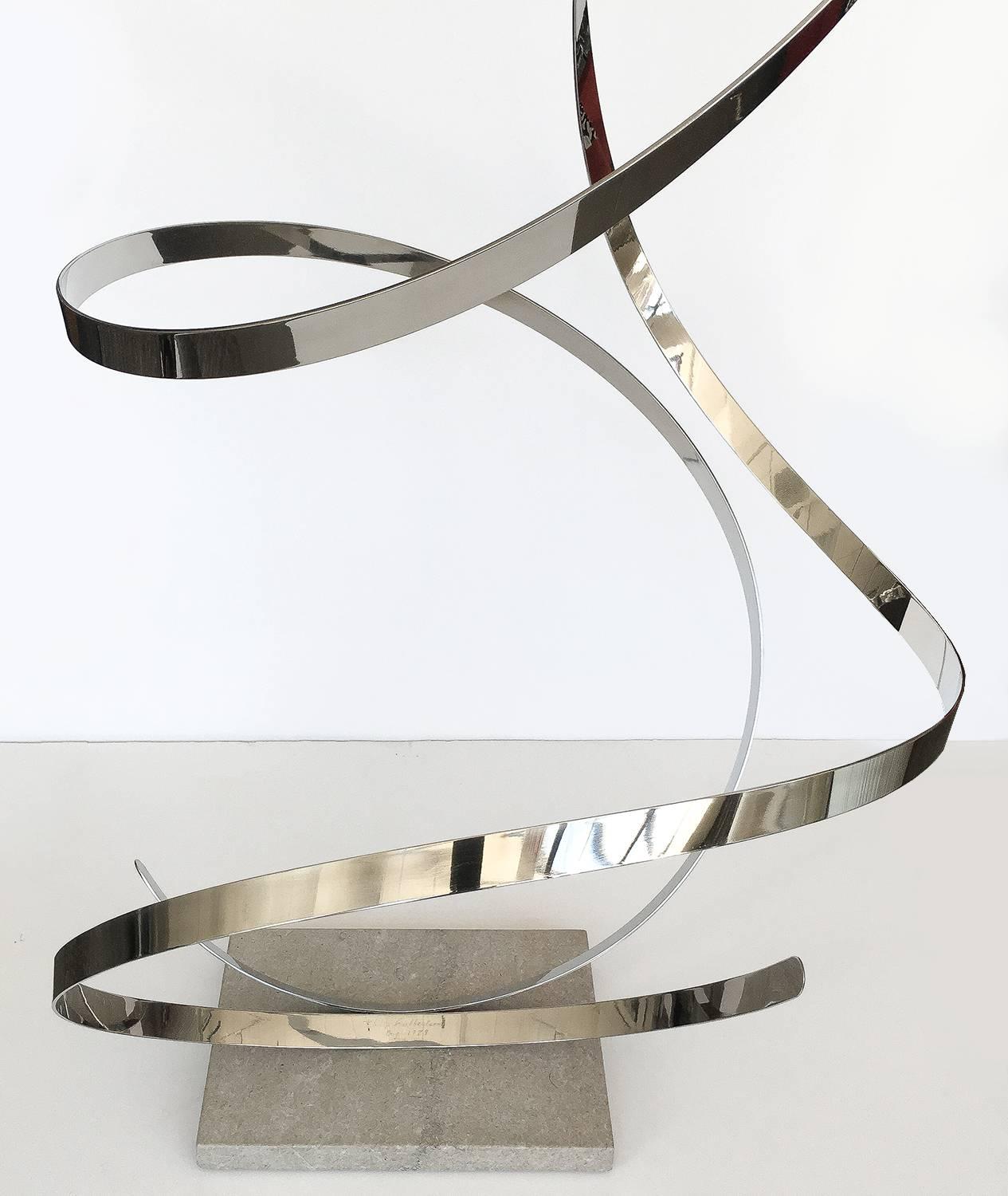American Monumental Steel Ribbon Sculpture by Philip Culbertson
