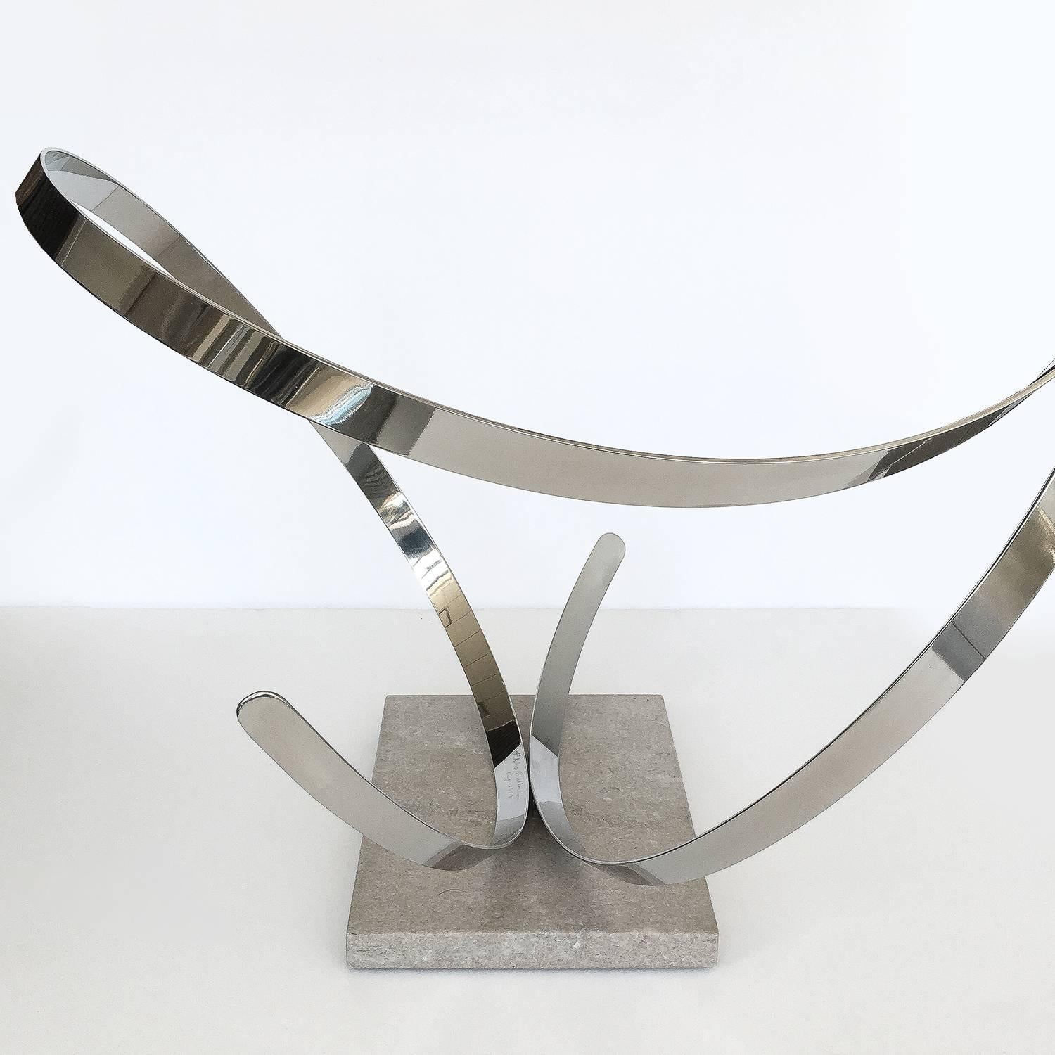 Monumental Steel Ribbon Sculpture by Philip Culbertson In Excellent Condition In Chicago, IL