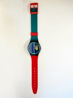 Monumentale 80" Vintage Swatch 'Maxi' Uhr Wanduhr / Kunst, ca. 1986, signiert