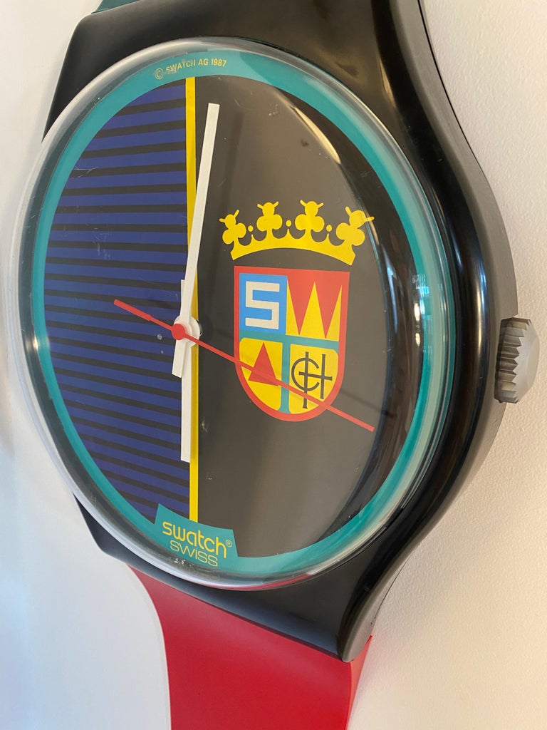 Monumental 80" Vintage Swatch 'Maxi' Watch Wall Clock / Art, circa 1986