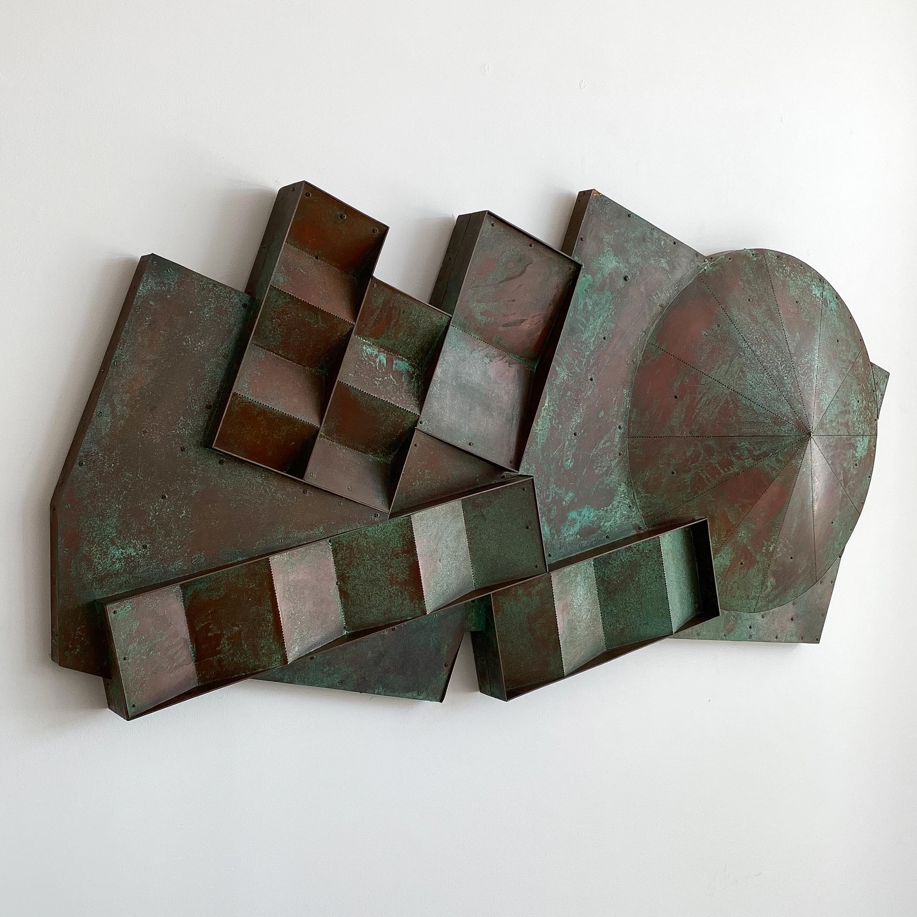 Monumental Patinated Bronze Wall Sculpture by Eugene Sturman In Good Condition In Chicago, IL