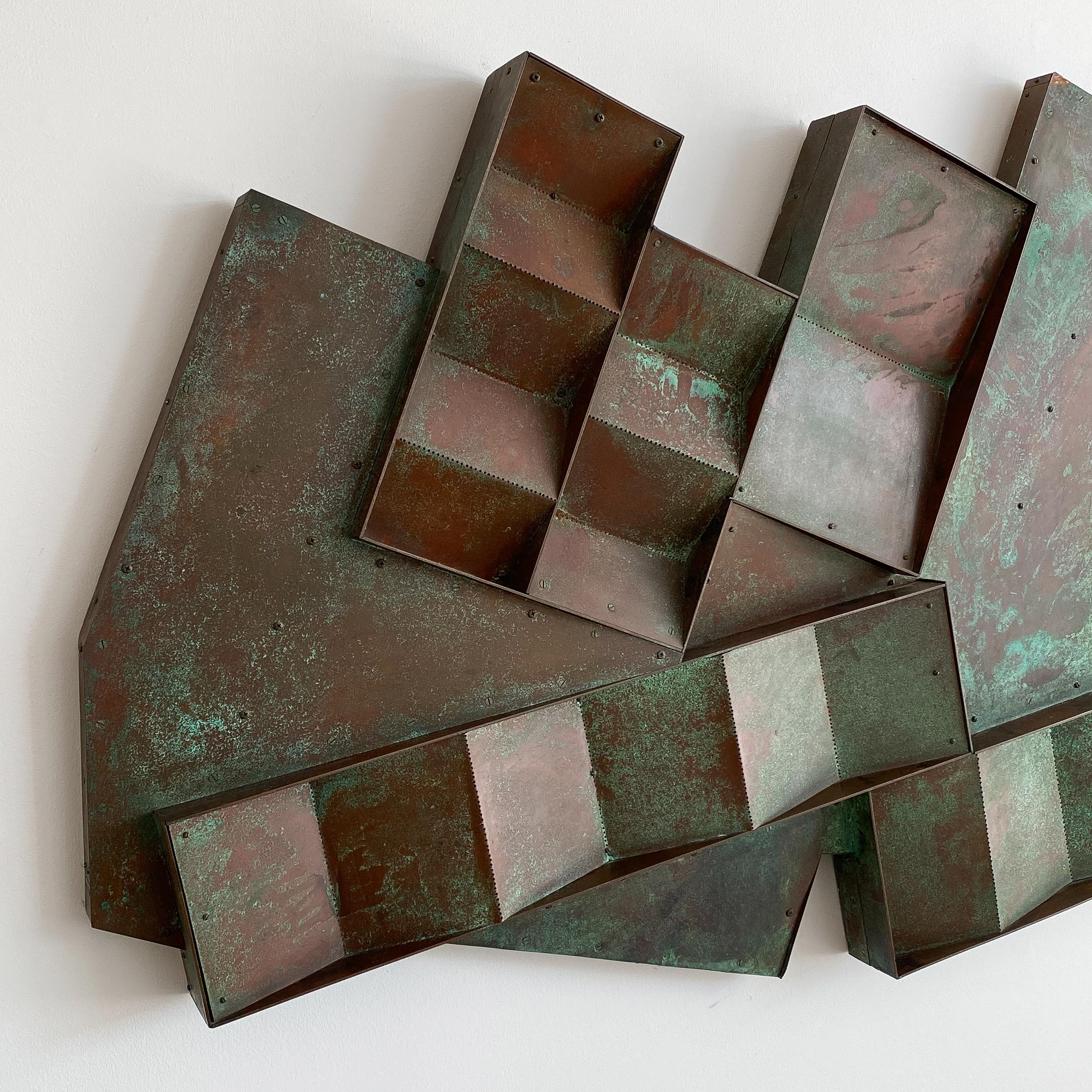 Monumental Patinated Bronze Wall Sculpture by Eugene Sturman 1