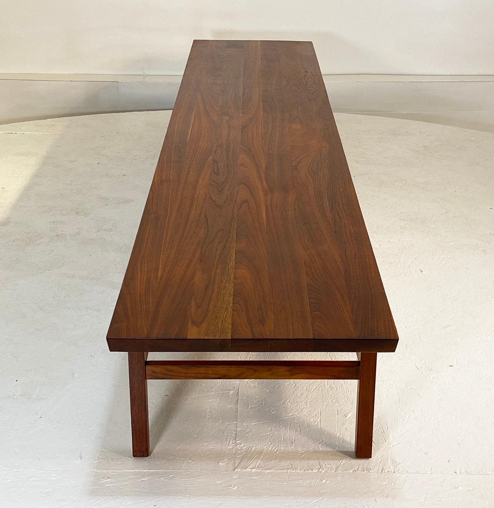 Monumental 9 Foot Cocktail Table or bench in Walnut For Sale 4