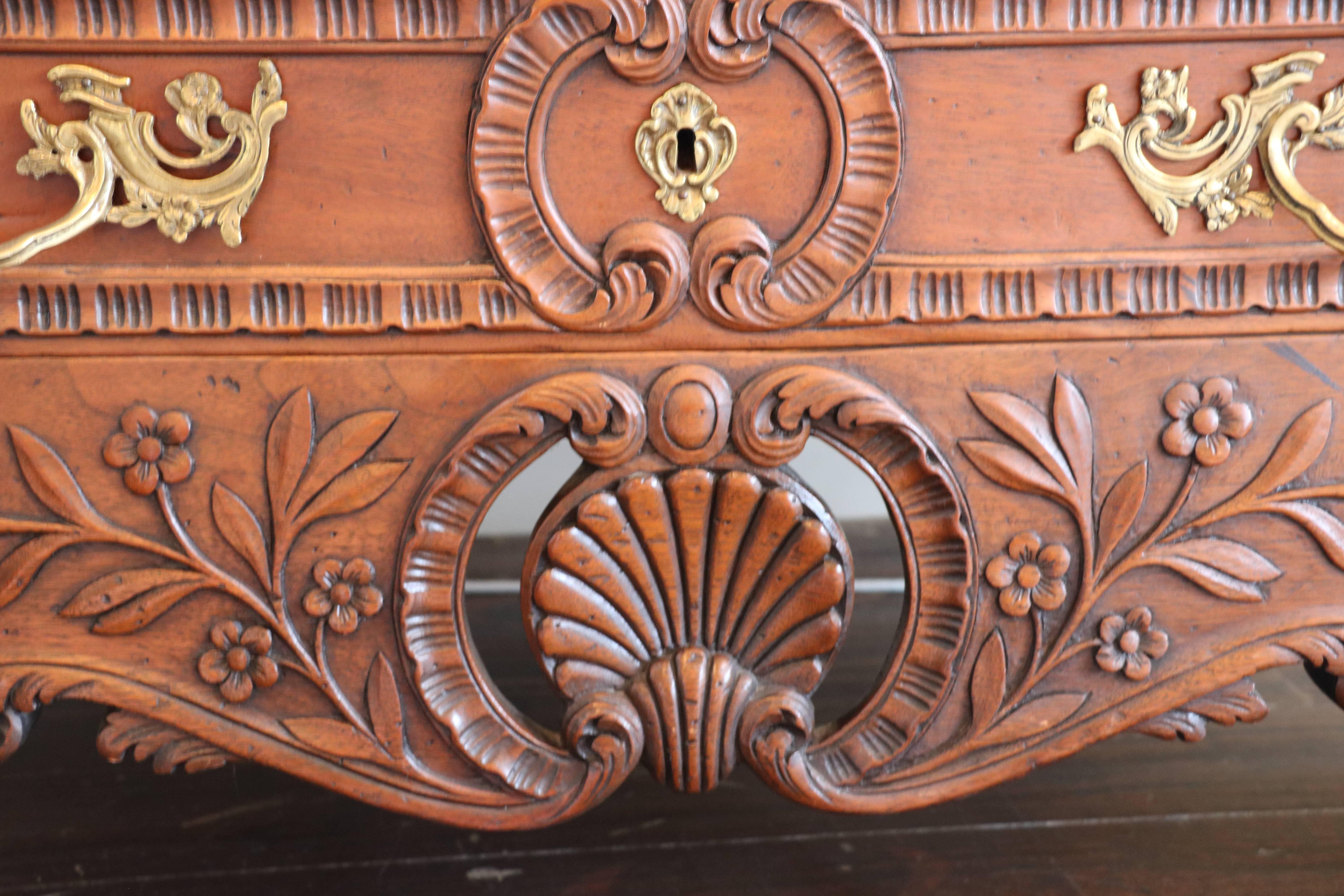 Monumental 9 FT Old World Charmer Mahogany Don Rousseau Louis XV Secretary Desk For Sale 7
