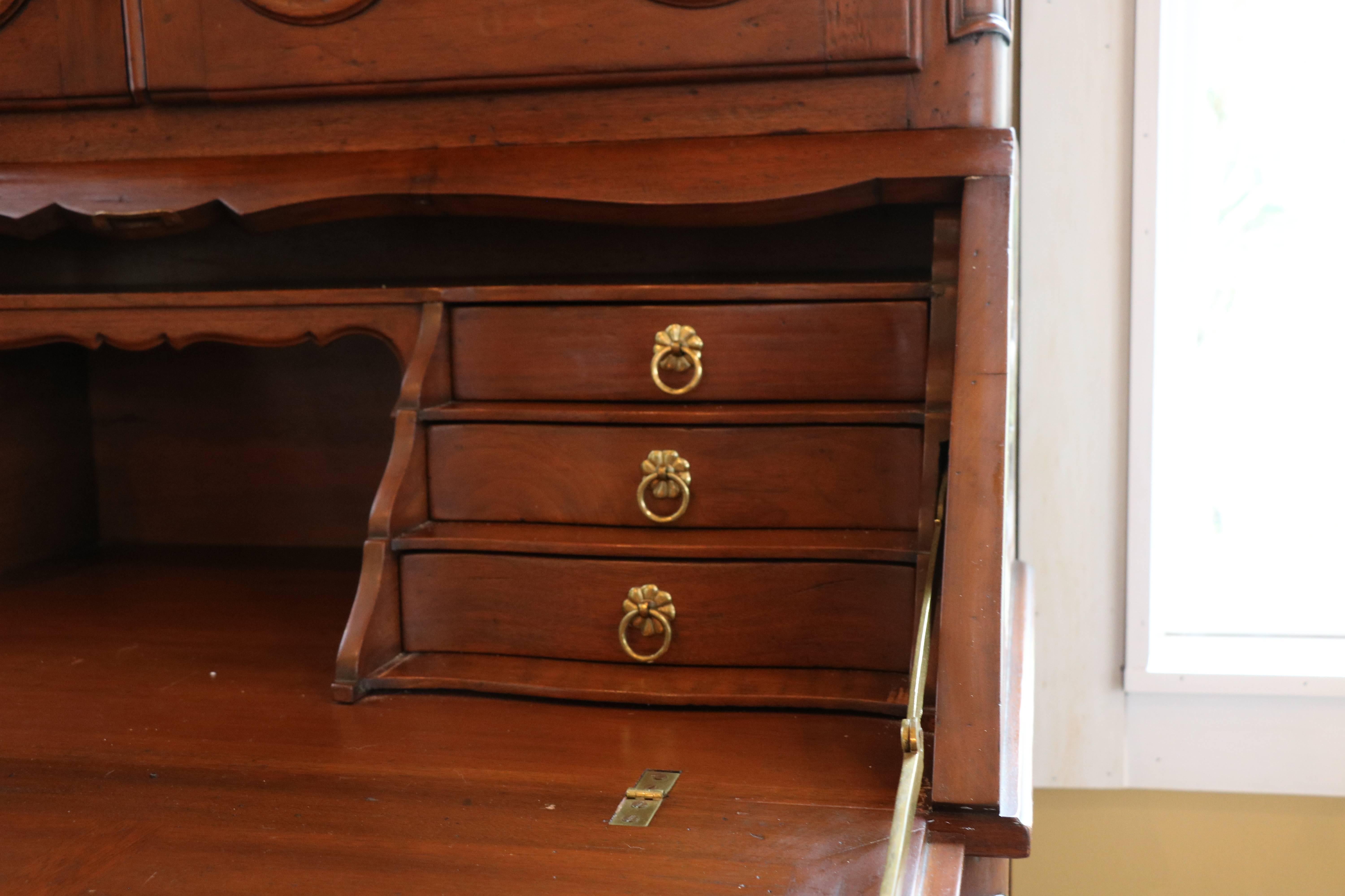 Monumental 9 FT Old World Charmer Mahogany Don Rousseau Louis XV Secretary Desk For Sale 1