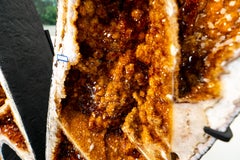 Monumentale AAA-Citrin-Schmetterlingsgeode mit Dreifach-Kammer-Formation