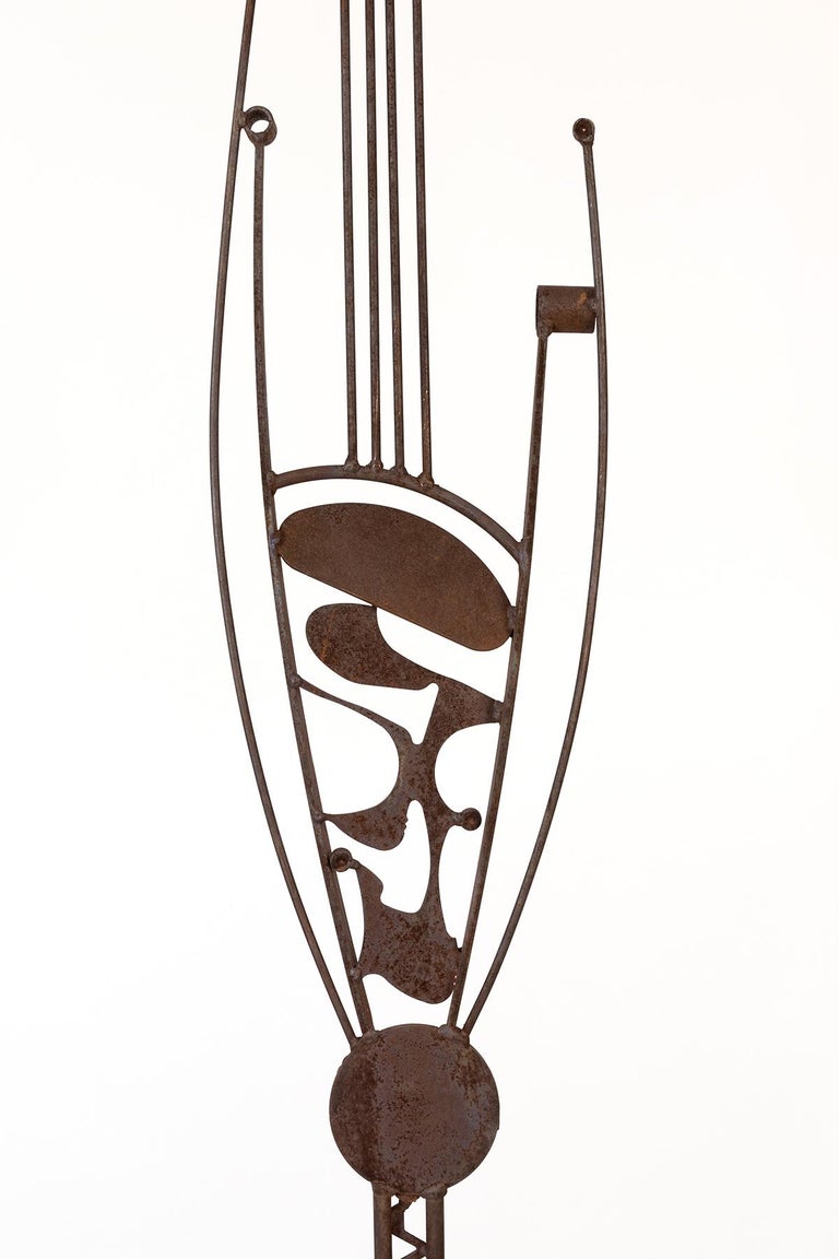 Abstract 1980s Large Scale Iron Sculpture 2 For Sale at 1stDibs
