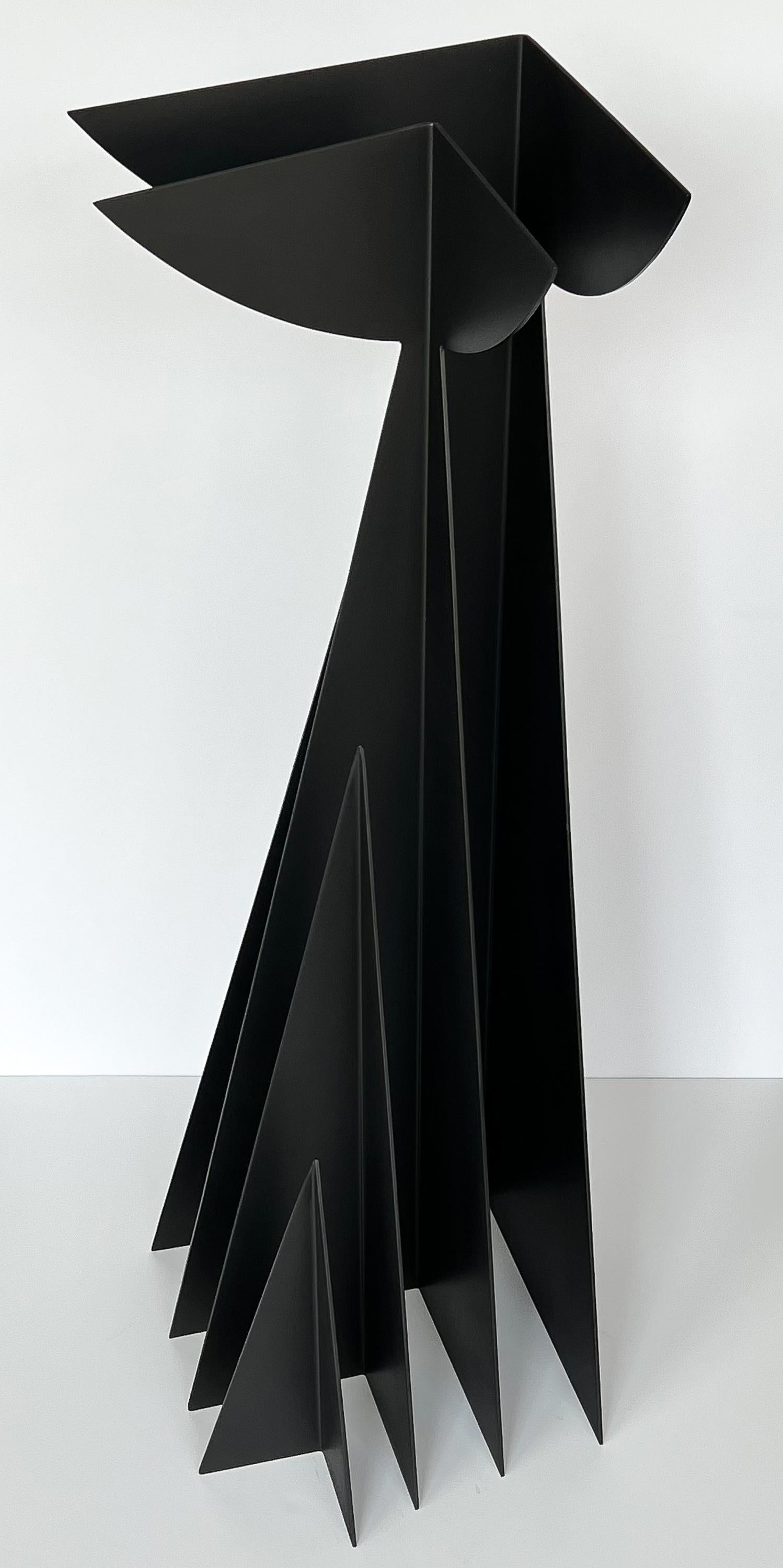 Monumental Abstract 4 Piece Steel Sculpture by Michel Degand In Excellent Condition In Chicago, IL