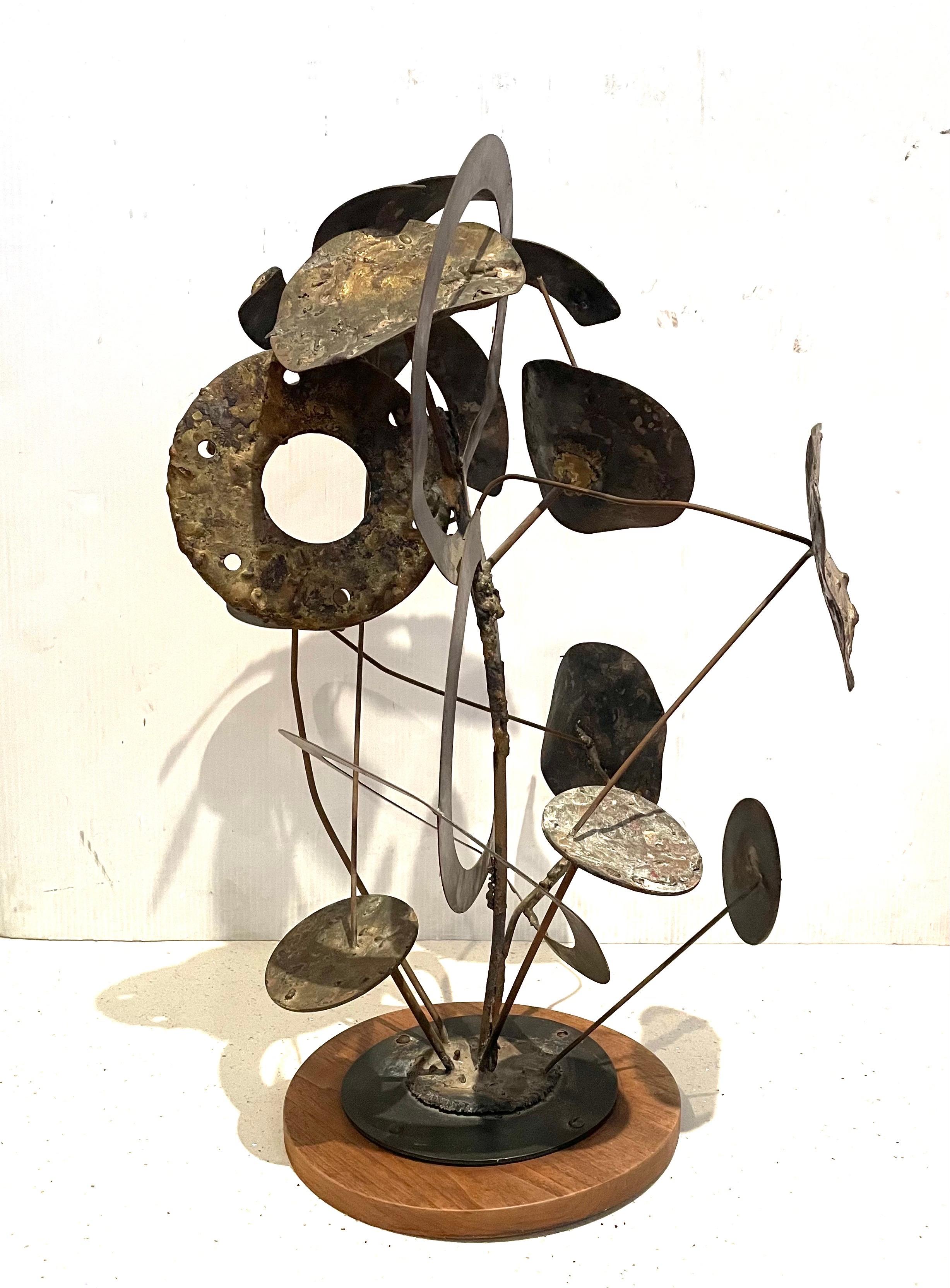 Striking California Artist signed abstract sculpture by Dorsey, circa 1970s.