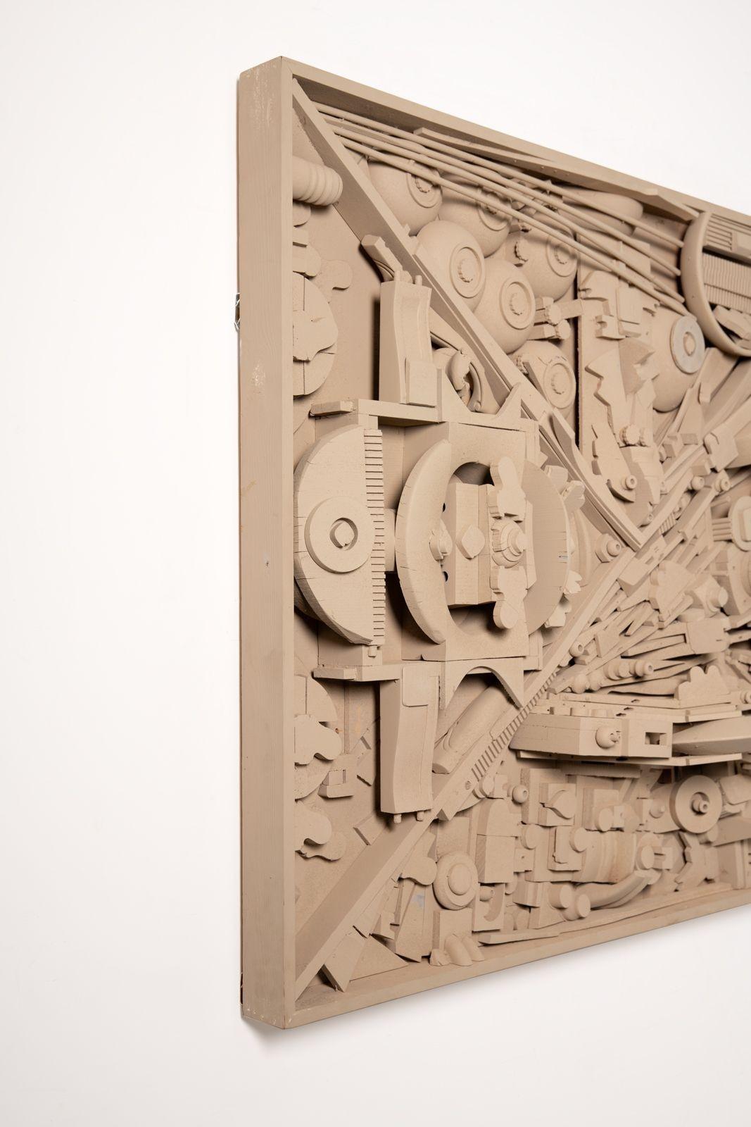 Monumental Abstract Brutalist Wall Sculpture Assemblage After Louise Nevelson 1