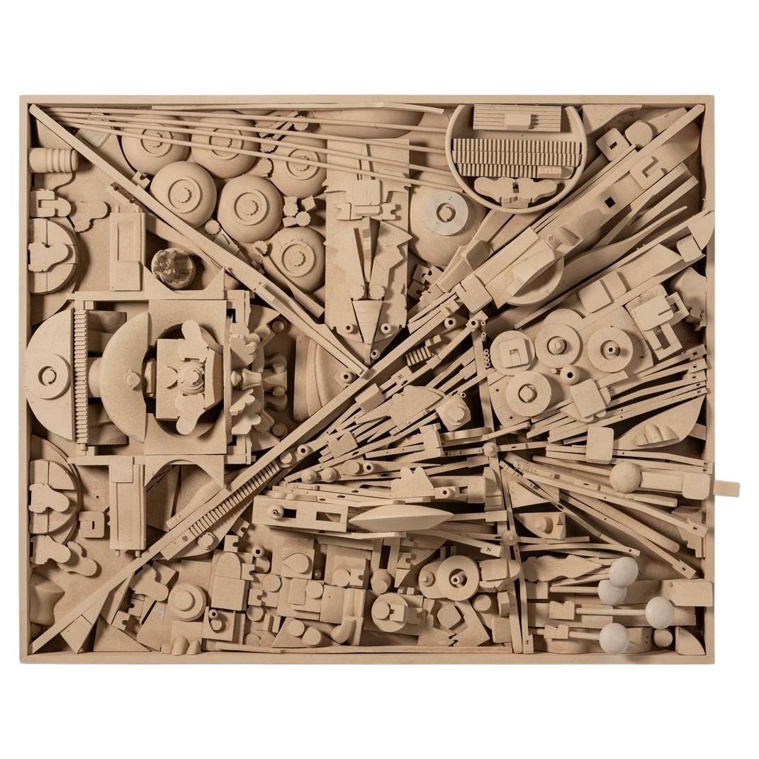 Monumental Abstract Brutalist Wall Sculpture Assemblage After Louise Nevelson