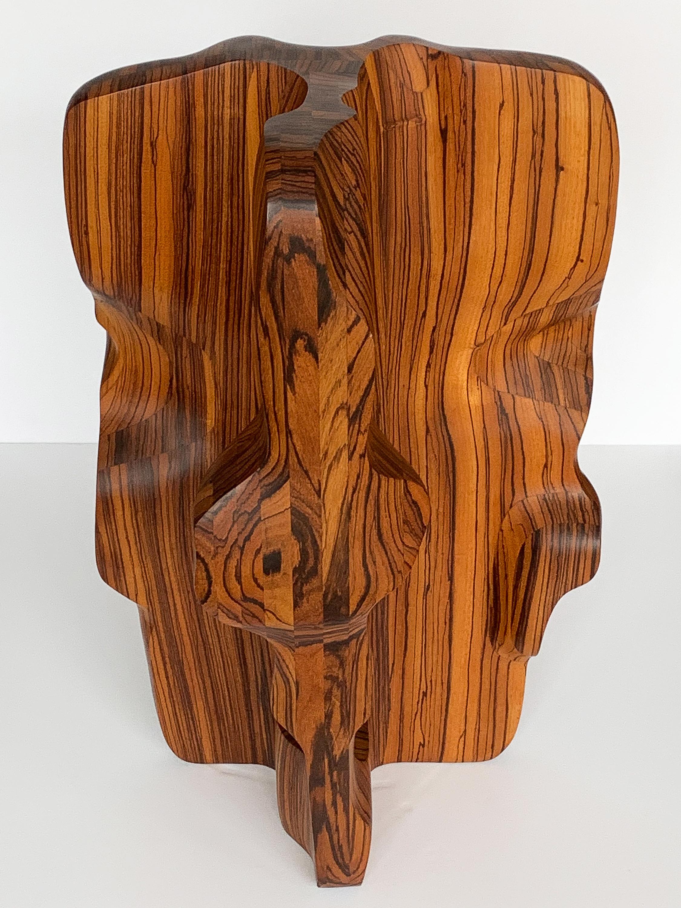 Monumental Abstract Carved Zebrawood Sculpture by John Campbell 2