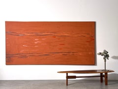 Monumental Pintura Abstracta de Campo de Color en Paleta de Terracota Italia Años 70