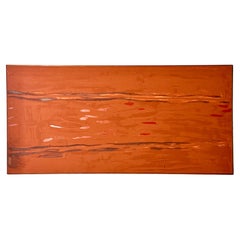 Monumentale abstrakte Farbfeldmalerei in Terrakotta-Palette Italien 1970er Jahre