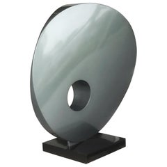 Vintage Monumental Abstract Modern Round Steel Sculpture