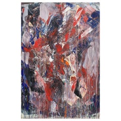 Monumental Abstract Oil Painting on Canvas by Dehais