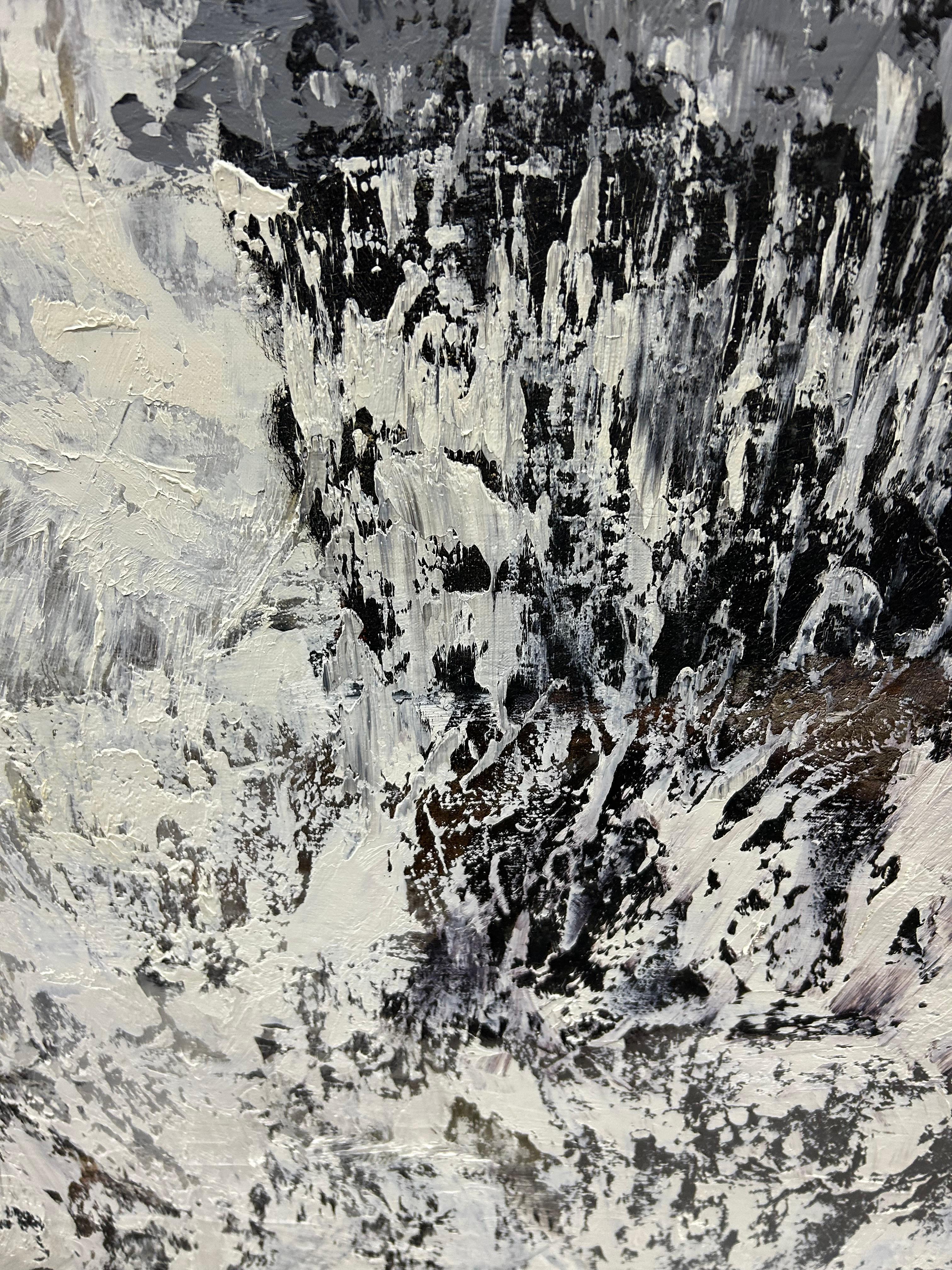 Monumentales abstraktes Gemälde mit schwerem Impasto von Thomas George im Angebot 3