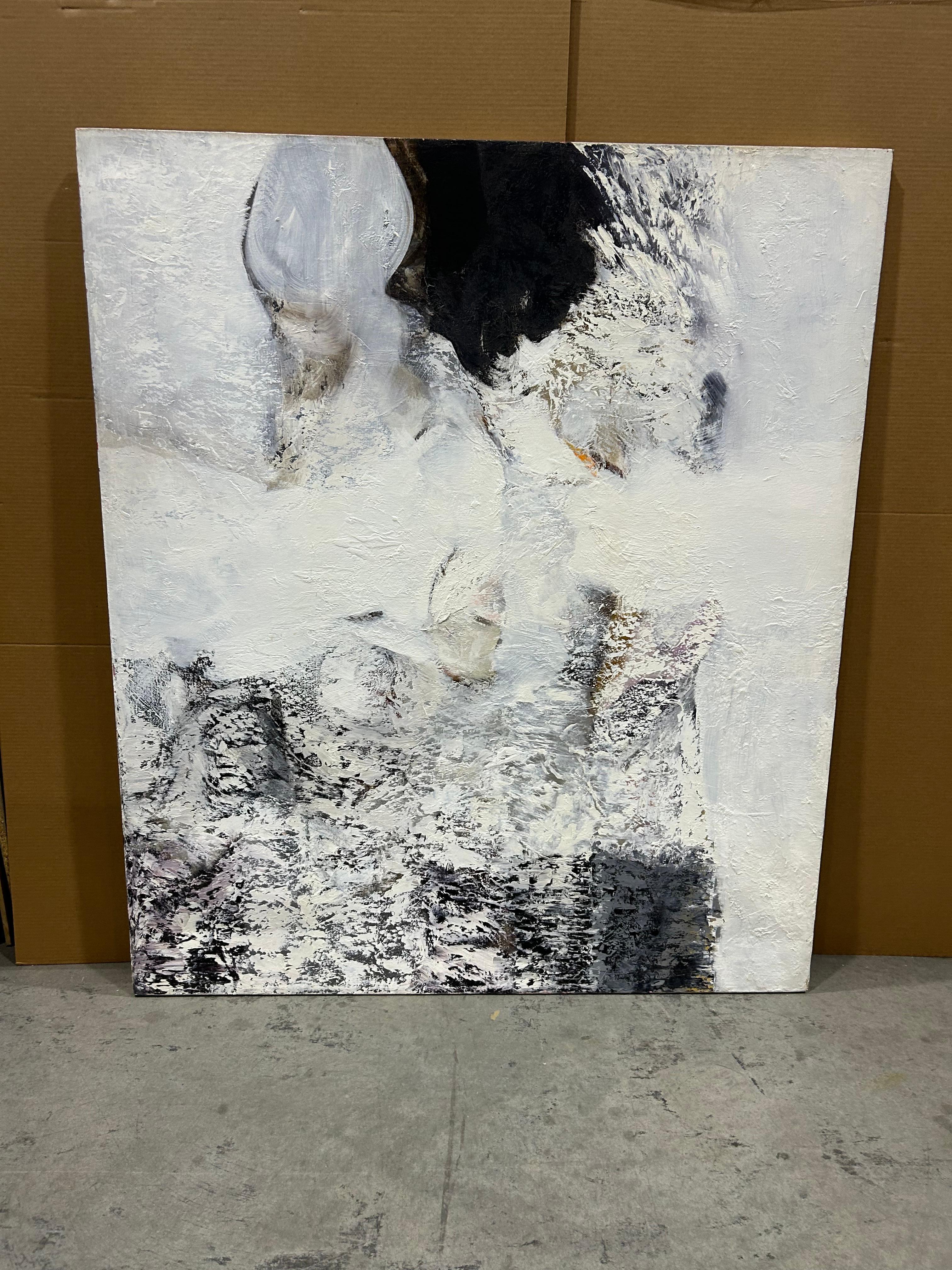 Monumentales abstraktes Gemälde mit schwerem Impasto von Thomas George im Angebot 6