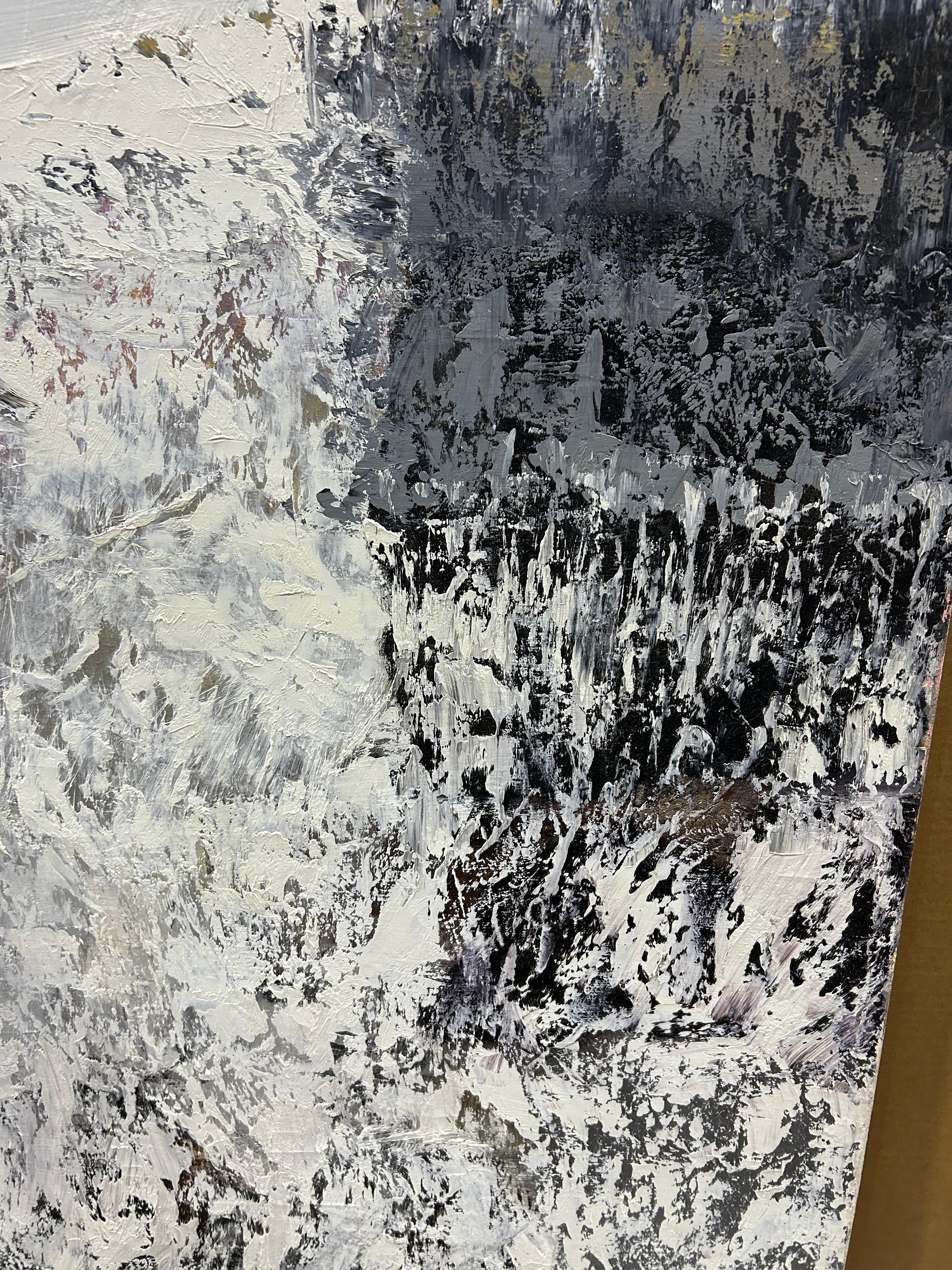 Monumentales abstraktes Gemälde mit schwerem Impasto von Thomas George (amerikanisch) im Angebot