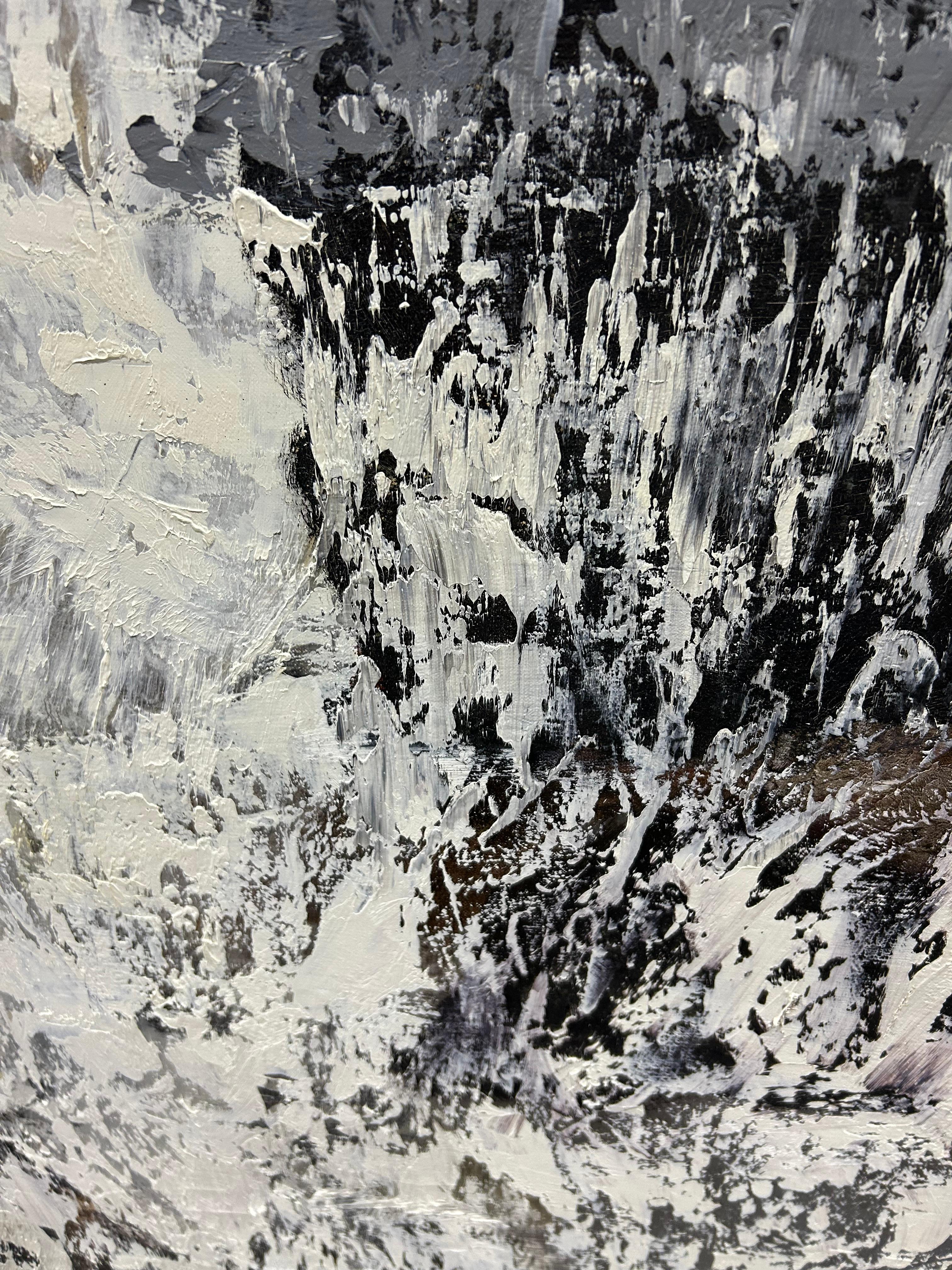 Monumentales abstraktes Gemälde mit schwerem Impasto von Thomas George im Angebot 2