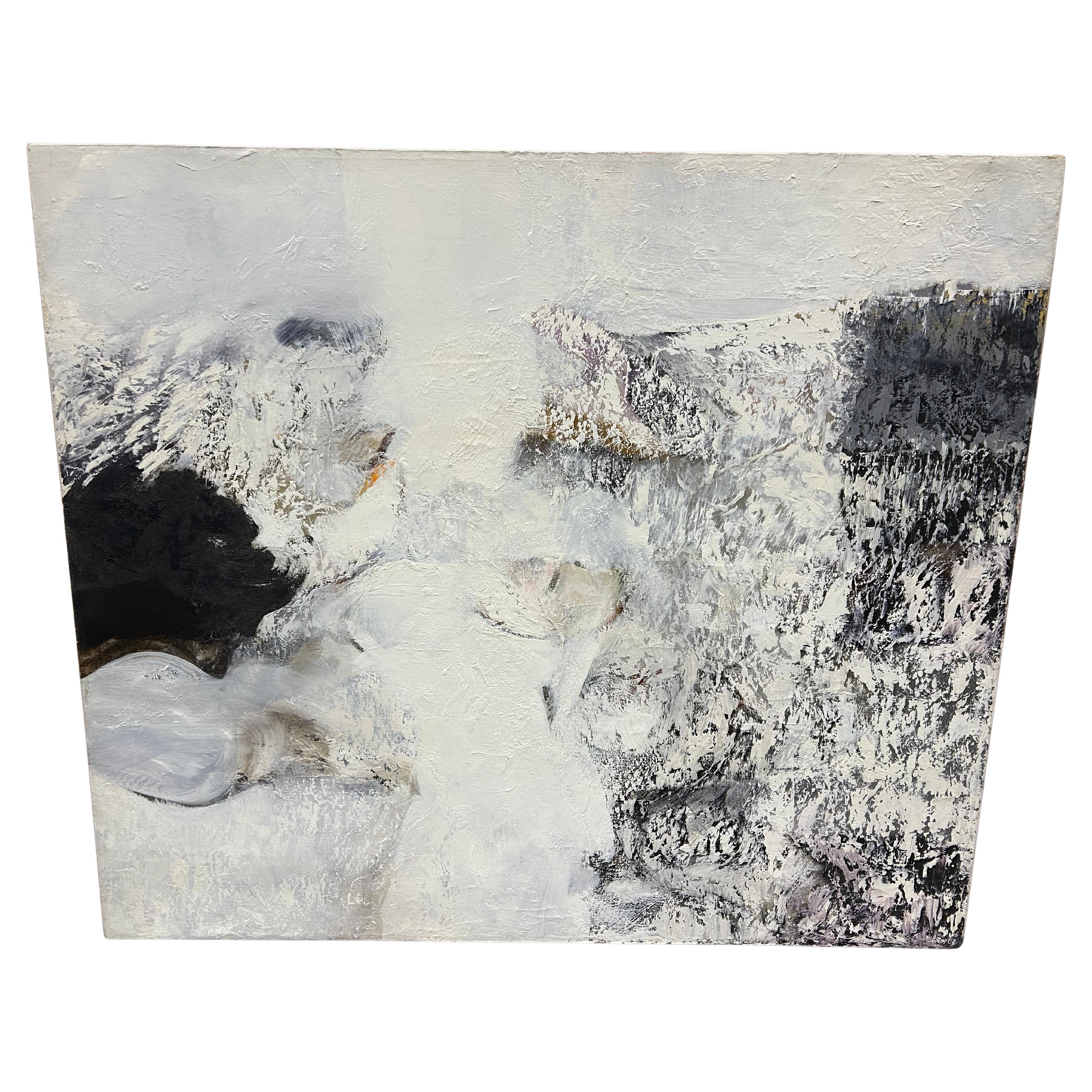 Monumental Abstract Painting with Heavy Impasto by Thomas George