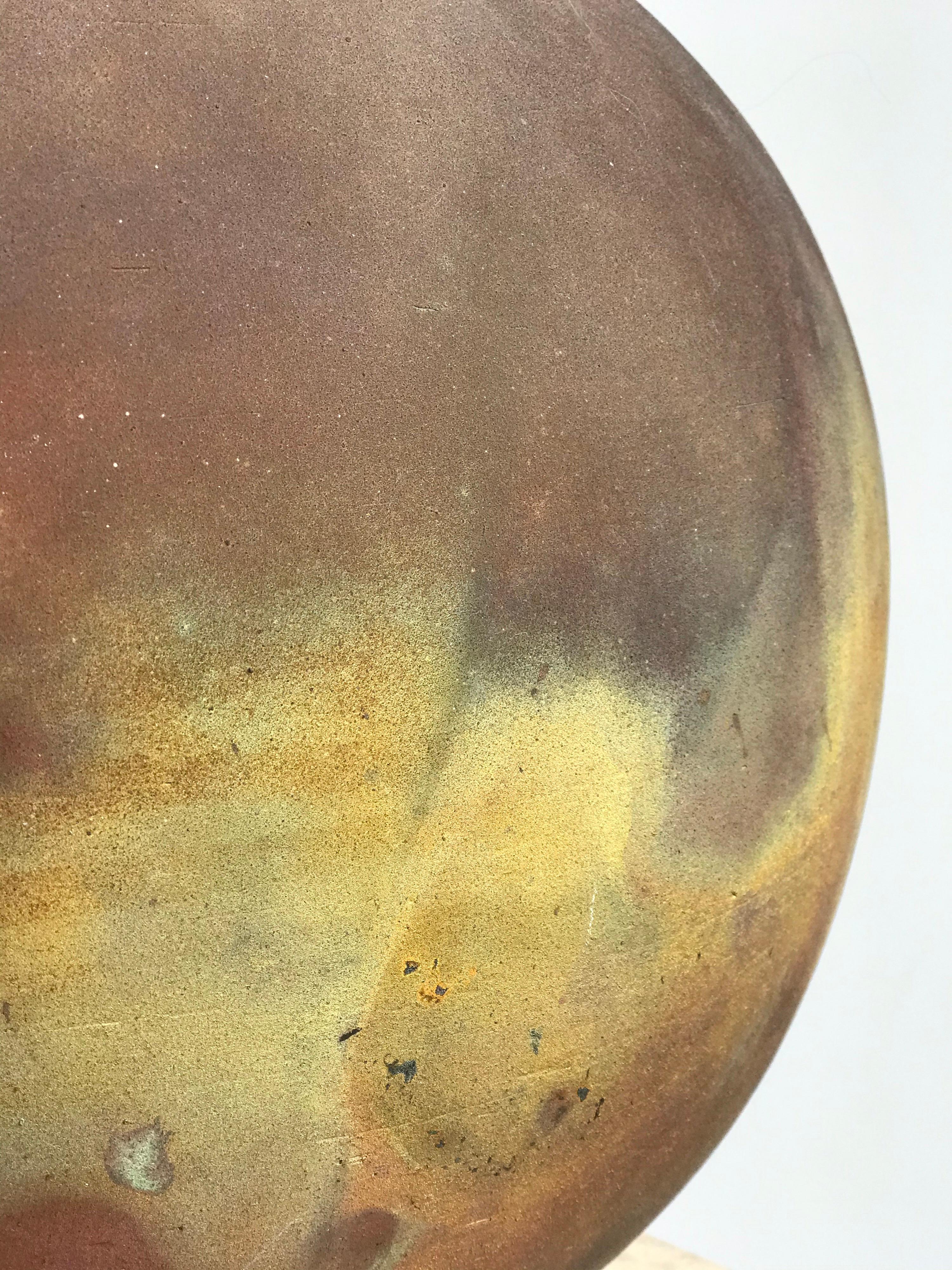 Monumental Abstract Raku Pottery Sculpture, Signed In Good Condition In St.Petersburg, FL