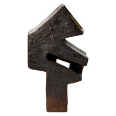 Monumental Abstract Stoneware Ceramic Sculpture Vase by Laroussinie, circa 1975