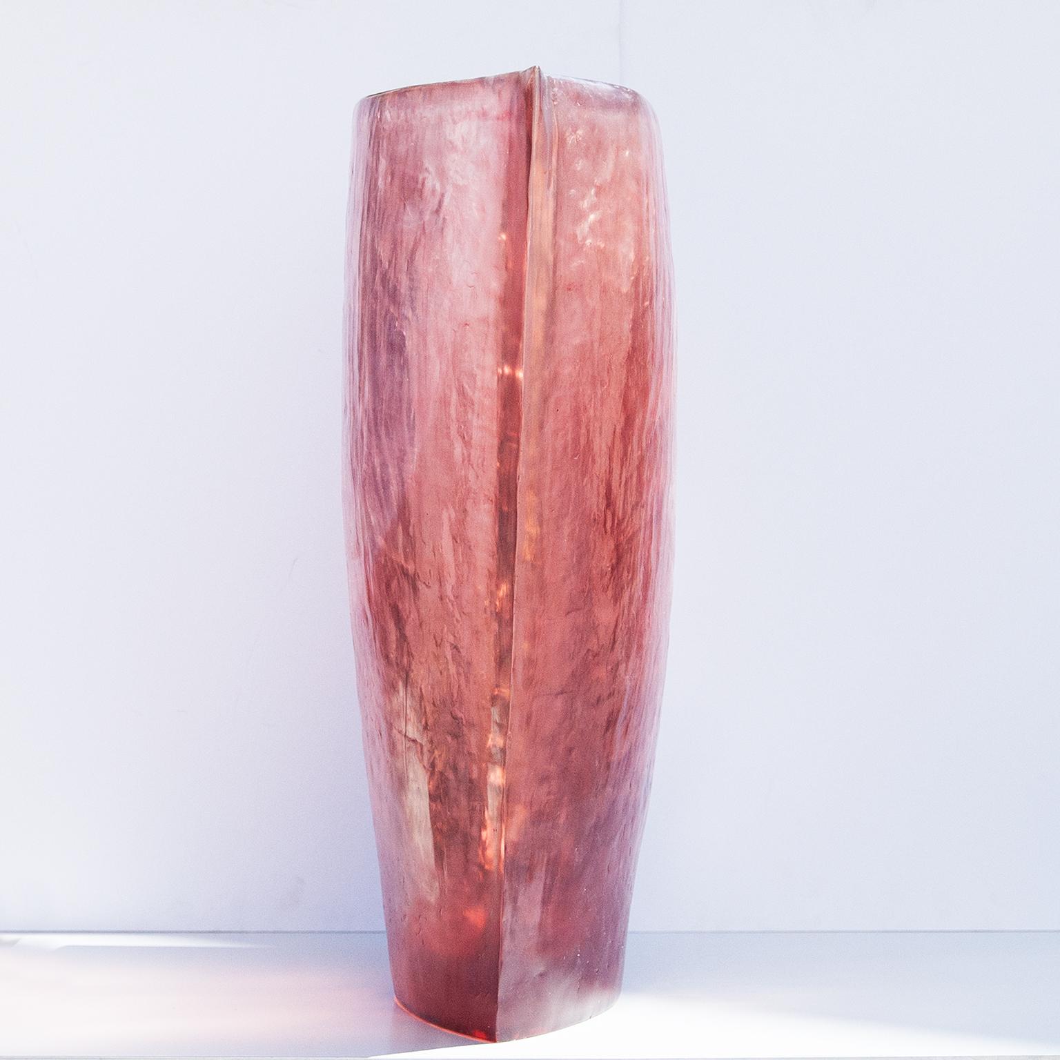 Italian Monumental Acrylic Vase Red, Italy, 1990s For Sale