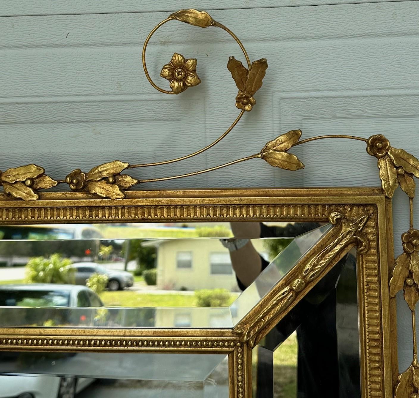 Monumental Adams Style Carved Giltwood Wall Mirror. For Sale 5