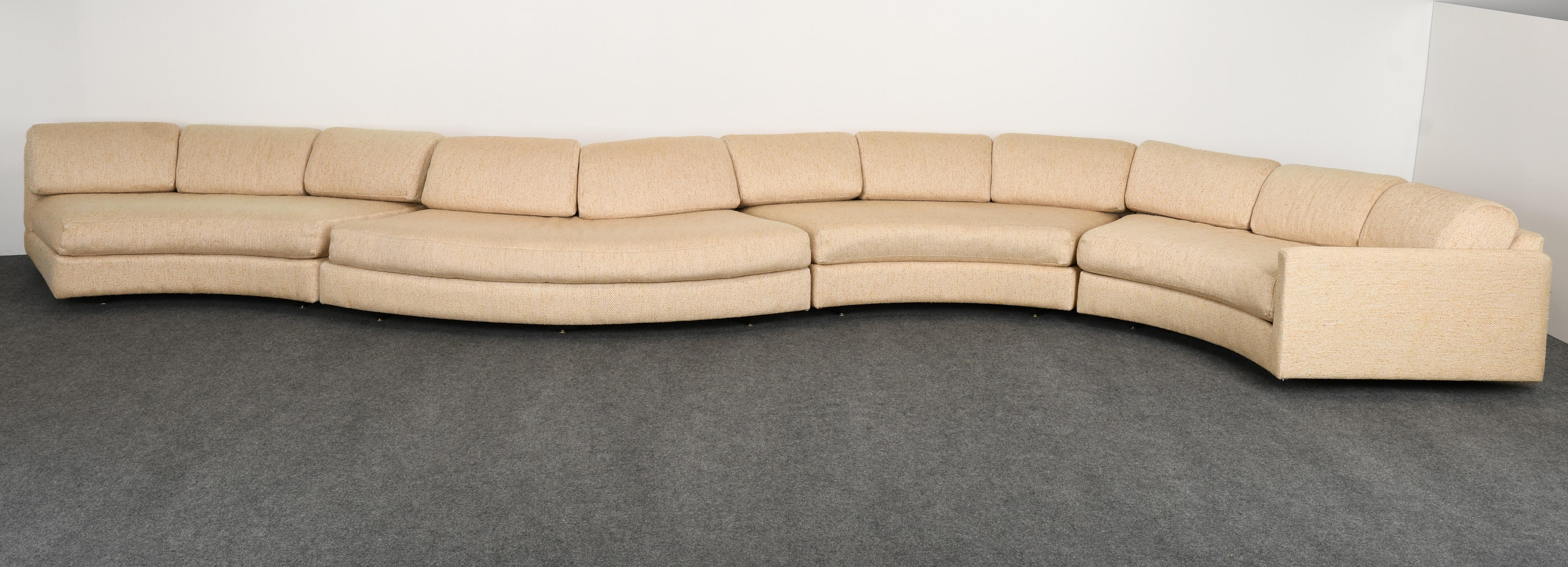 A monumental Adrian Pearsall sectional sofa for Craft Associates. This sectional sofa can be arranged in multiple configurations, as shown in the images. This sofa is a statement piece. The sofa is signed/labeled/marked Craft Associates. Original