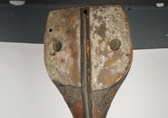 Monumental African Baga Bansonyi Wood Serpent Snake Sculpture on Stand