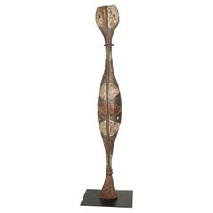 Monumental African Baga Bansonyi Wood Serpent Snake Sculpture on Stand