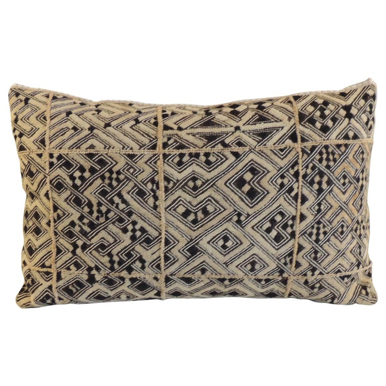 Monumental African Raffia Velvet Long Bolster Decorative