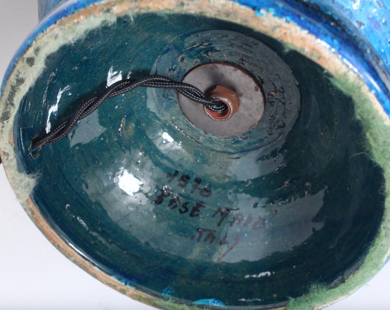 Monumental Aldo Londi for Bitossi Accented Rimini Blue Pottery Table Lamp, 1950s im Angebot 10