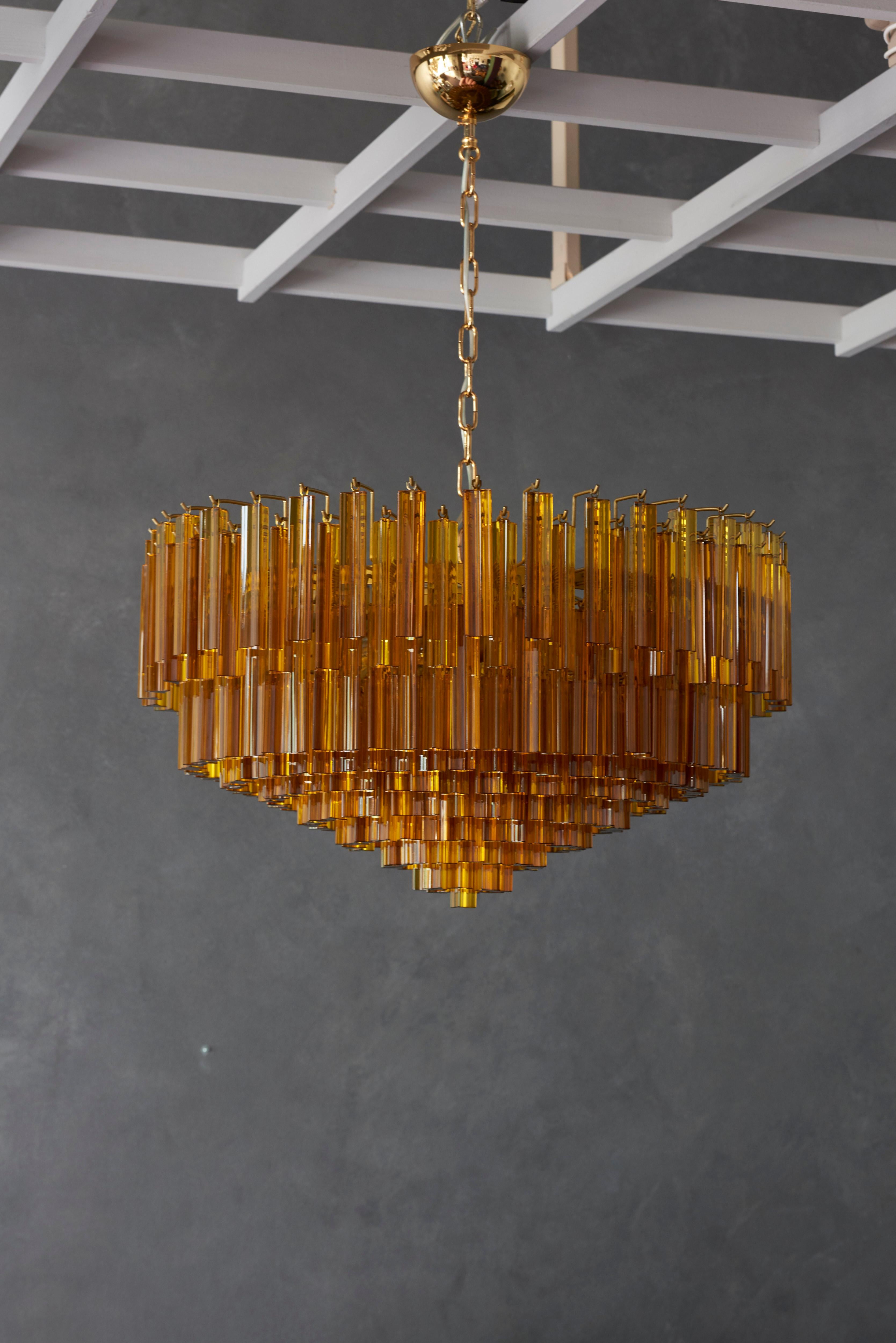 vintage amber glass chandelier