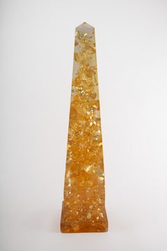 Monumental Amber Resin Obelisk by Pierre Giraudon, 28.5" high
