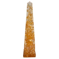 Monumental Amber Resin Obelisk by Pierre Giraudon, 28.5" high