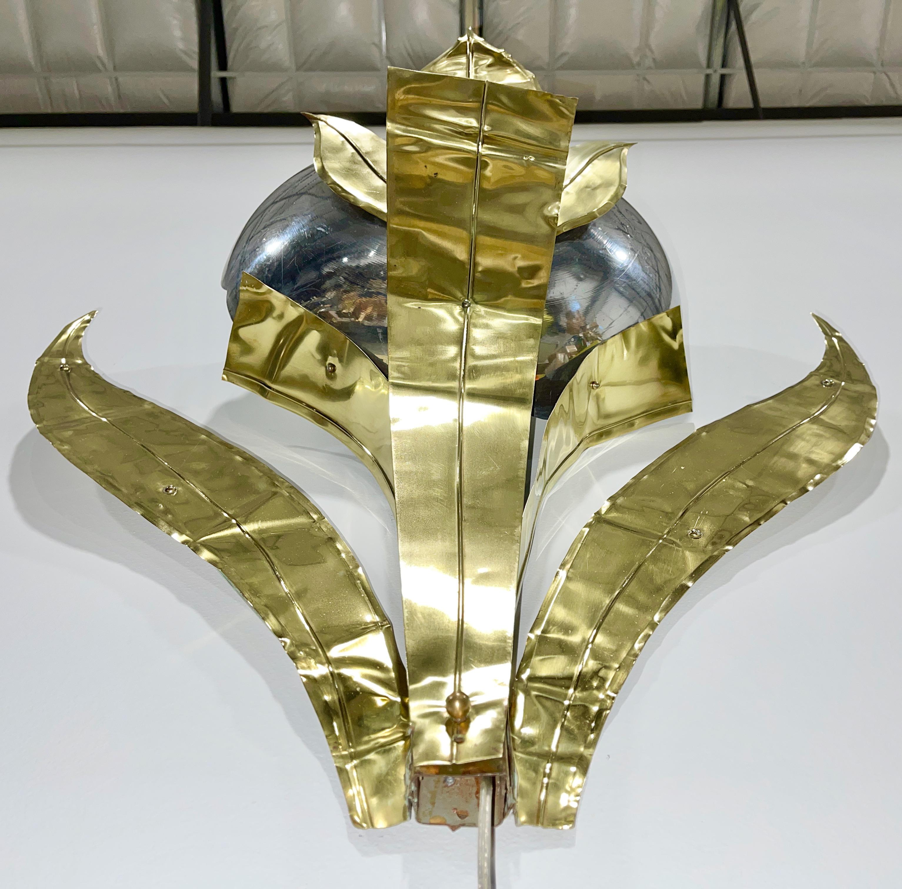Monumental American Art Deco Movie Theater Wall Lamp In Fair Condition For Sale In Hanover, MA