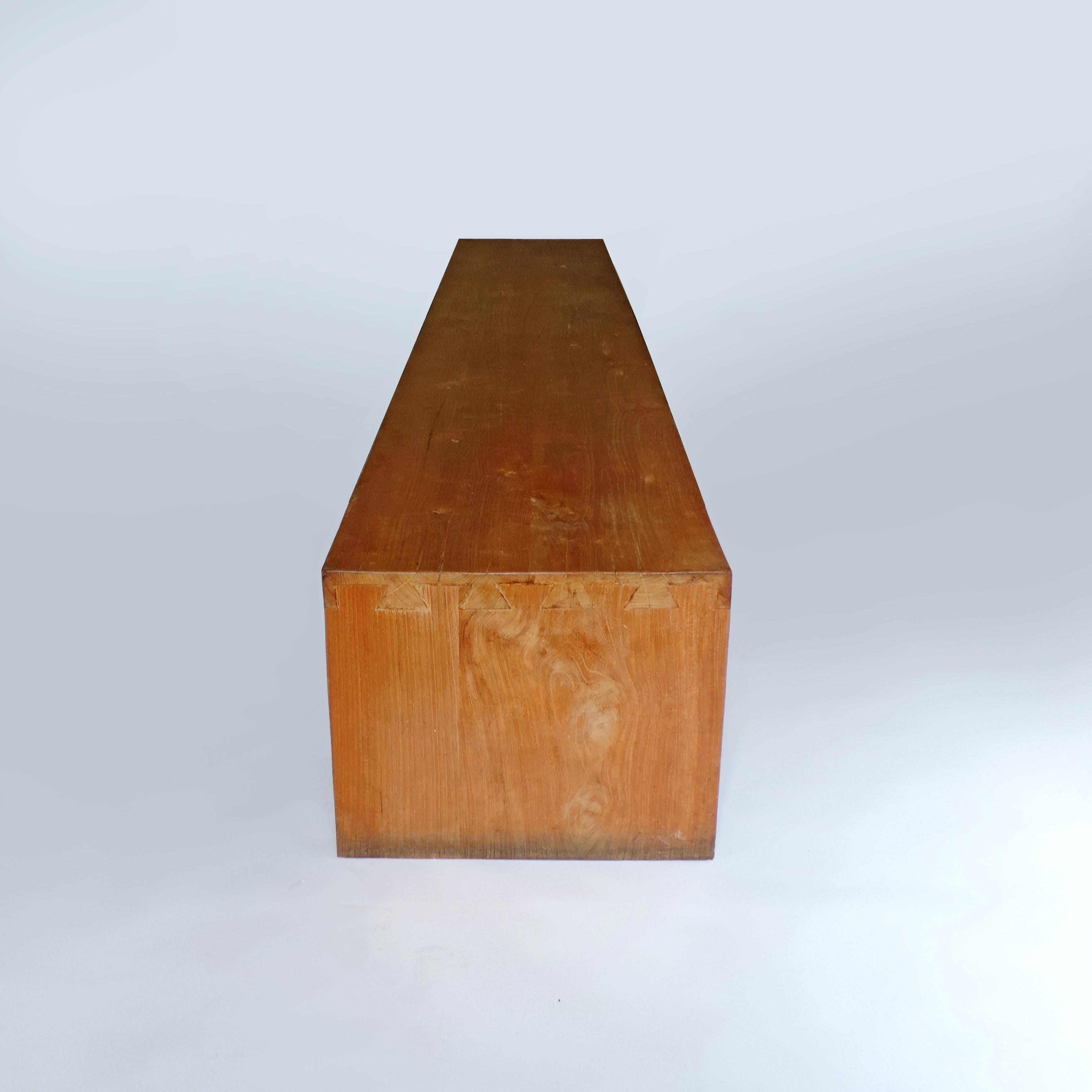 Banc en bois Monumental American Craft:: 1970 Bon état - En vente à Milan, IT