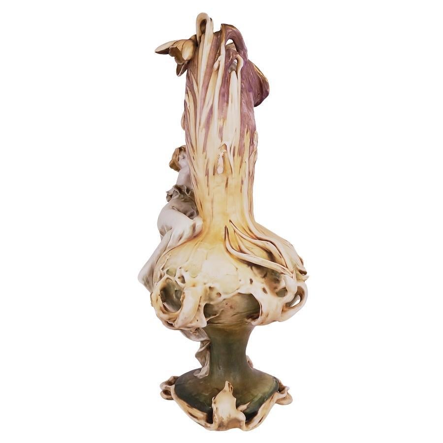 Monumental Amphora Art Nouveau Figural Vase / Lamp Snow Drop Rare 1902 In Good Condition In Cathedral City, CA