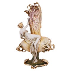 Monumental Amphora Art Nouveau Figural Vase / Lamp Snow Drop Rare 1902
