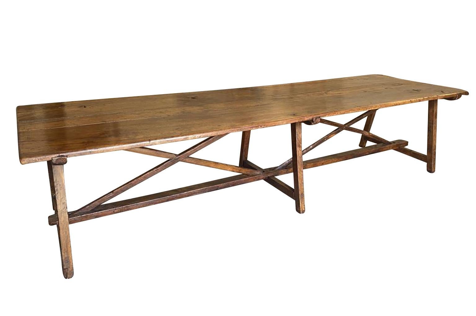 Monumental And Exceptional Italian Farm Table  In Good Condition For Sale In Atlanta, GA