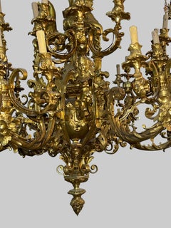 Monumental and Impressive 60-Light Gilt Chandelier, Paris '1320 Lbs'