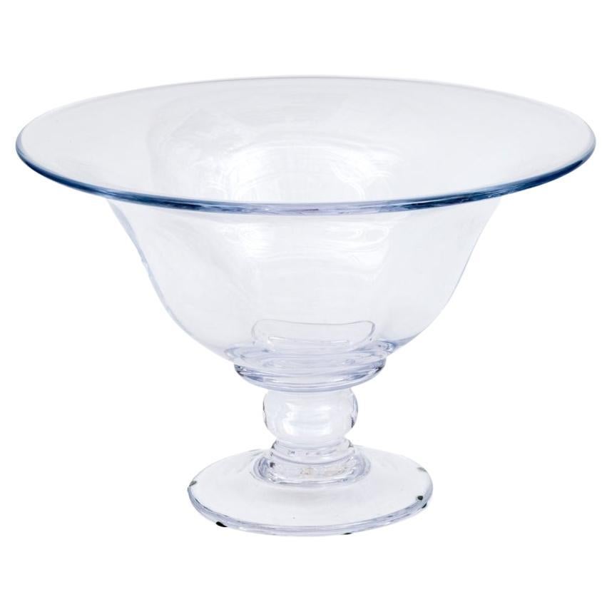 Monumental And Scarce Simon Pearce Footed Glass Center Bowl en venta