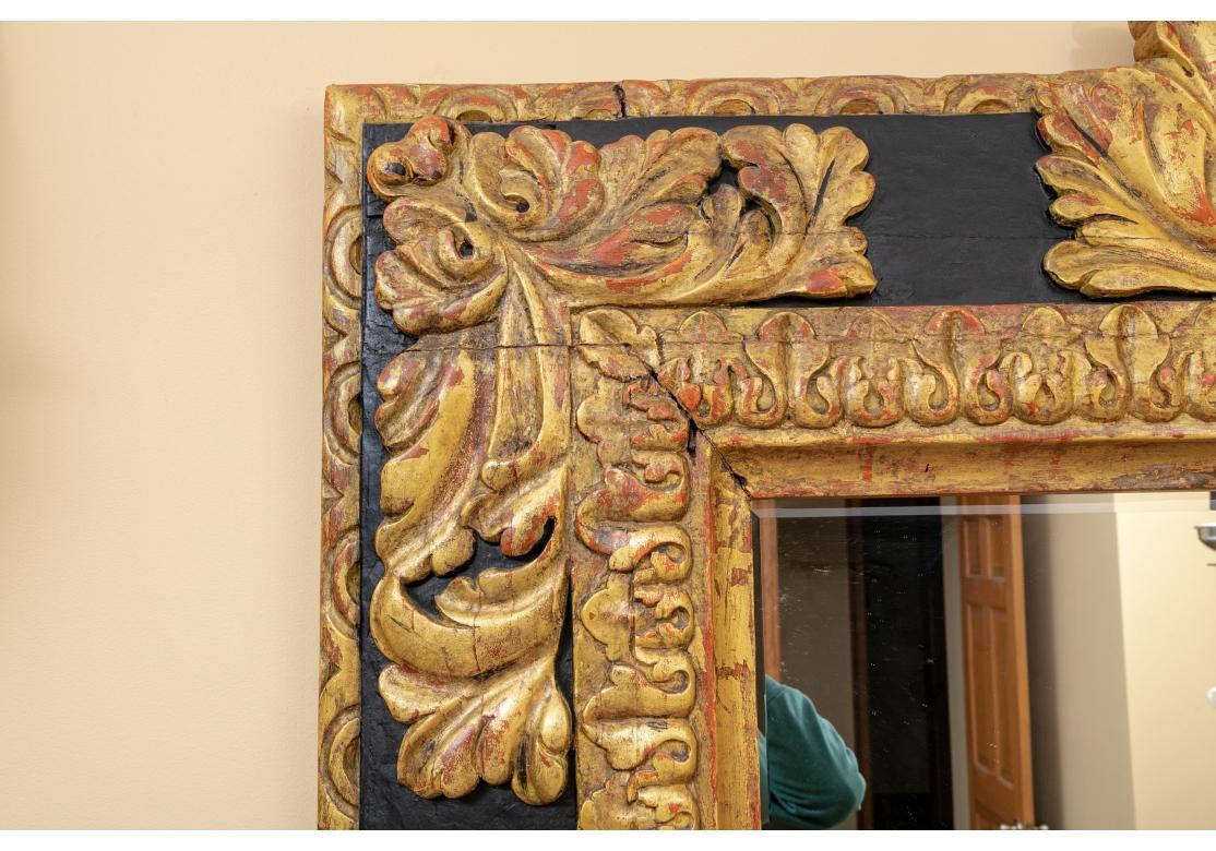 20th Century Monumental and Striking Decorative Painted and Gilt Mirror For Sale