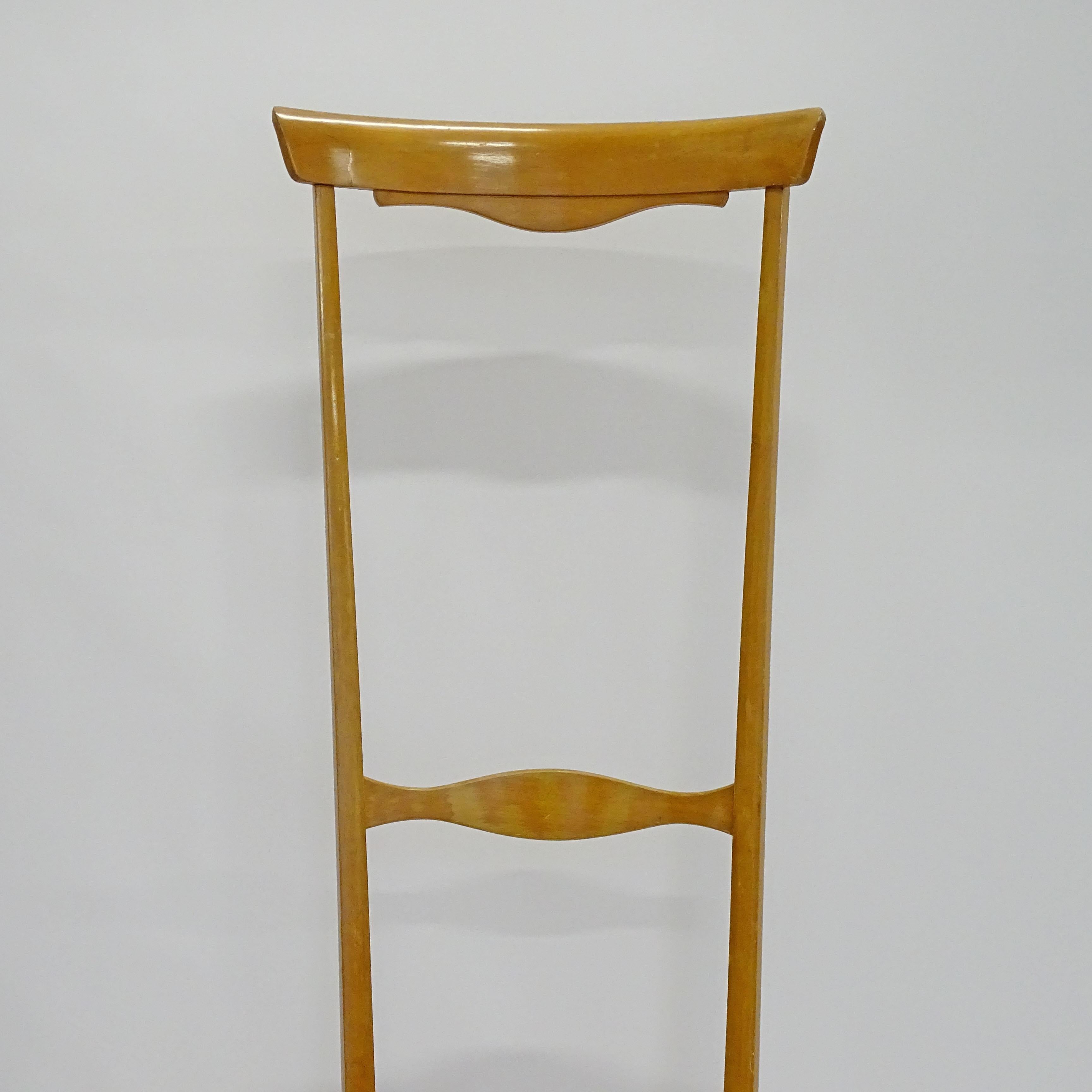 Mid-Century Modern High Back Coat Hanger Chiavari Chair, Italy, 1950s For Sale