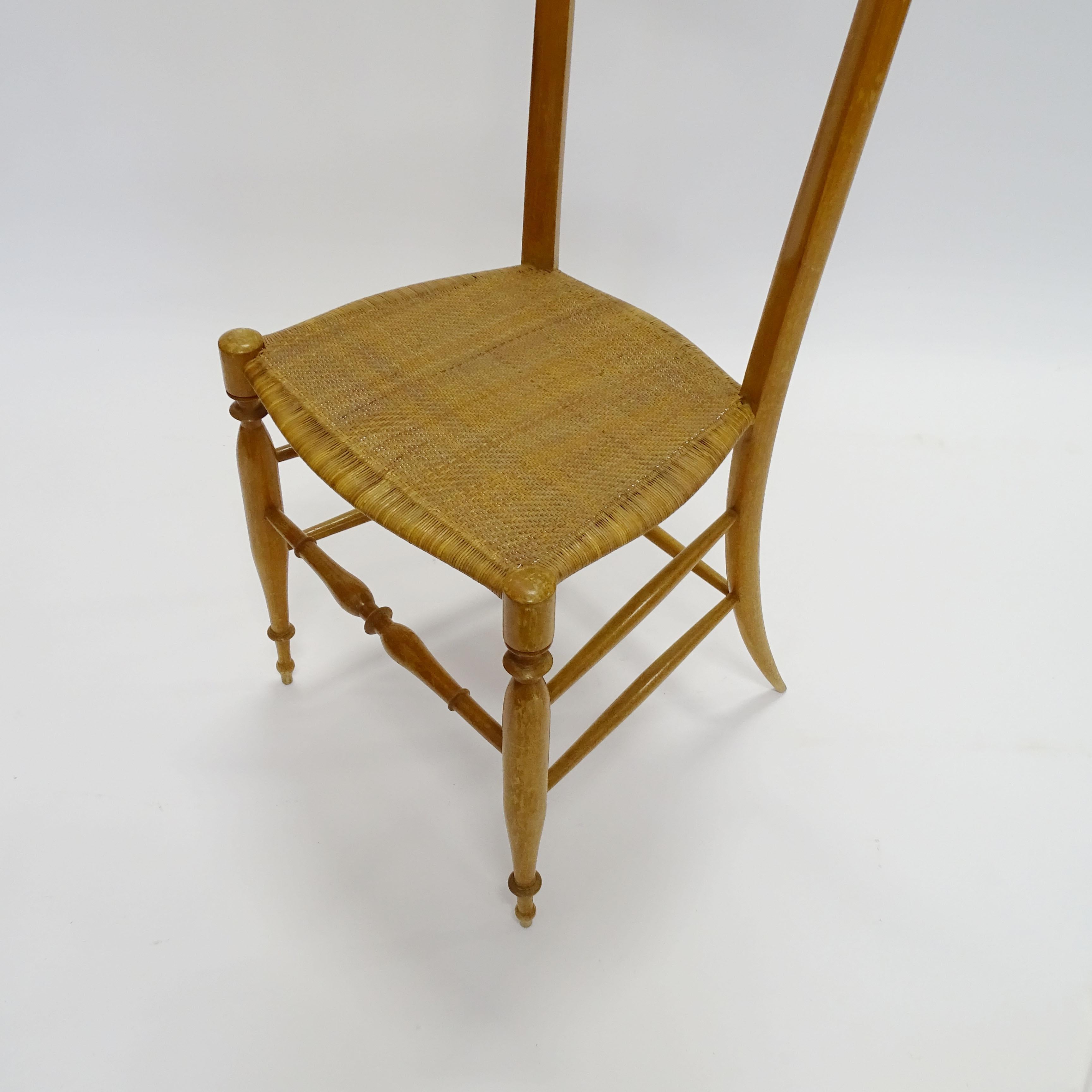 Italian High Back Coat Hanger Chiavari Chair, Italy, 1950s For Sale