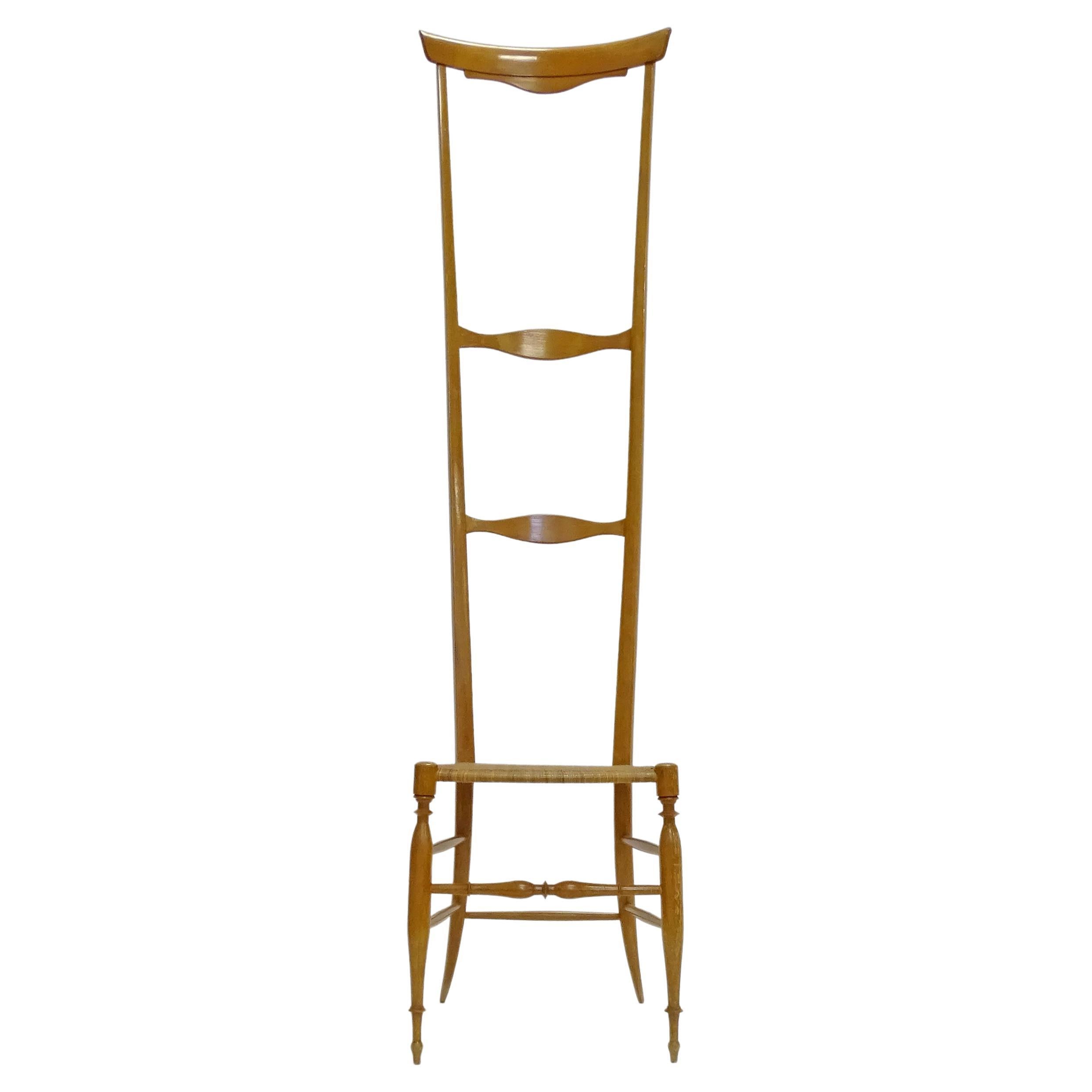 High Back Coat Hanger Chiavari Chair, Italy, 1950s For Sale